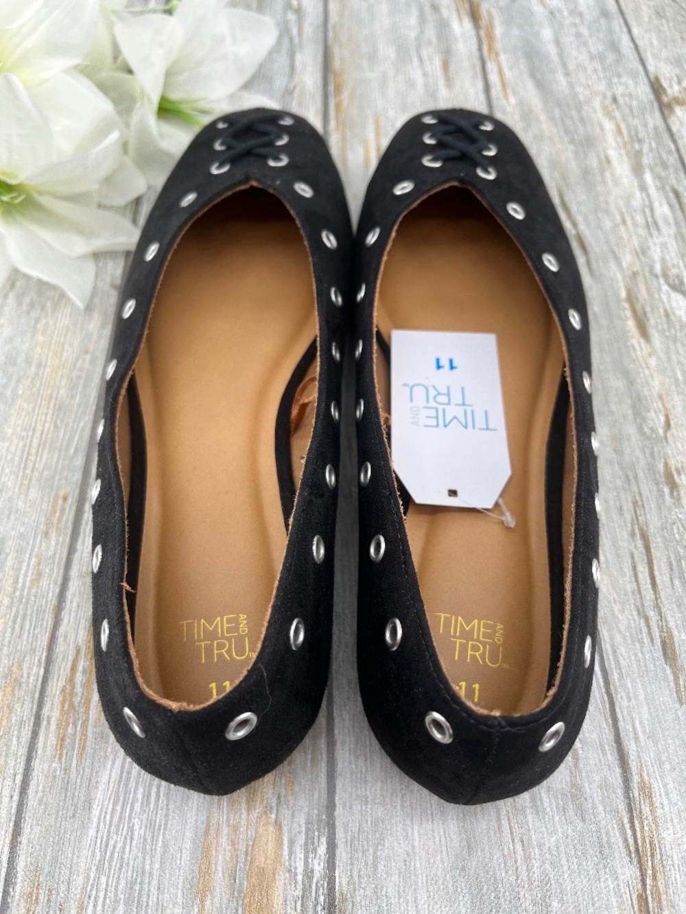 Women’s Faux Suede Corset Ballet Flats Shoes Size 11 - Picture 4 of 5